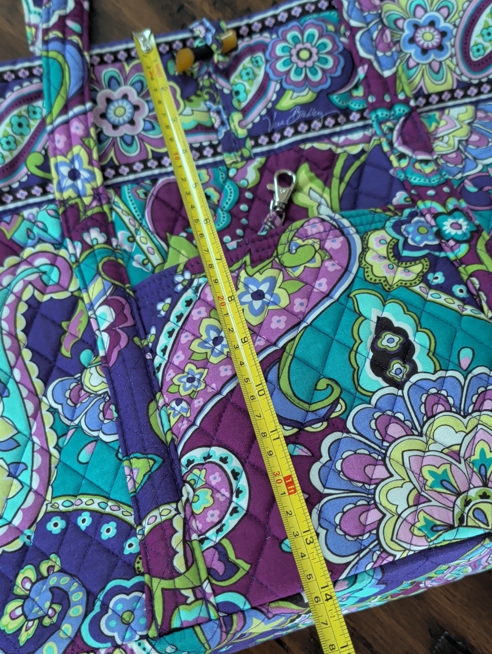 Vera Bradley Retired Heather Paisley Quilted Tote Teal and Purple - SALE!! - Picture 11 of 15